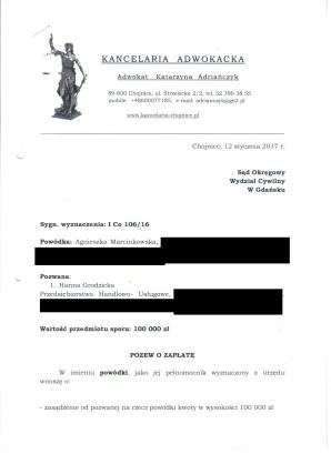 [VIDEO] 100 tys. złotych domaga się wdowa od firmy Hanny Grodzickiej za śmierć swojego męża w czasie wyjazdu do pracy w Szwecji. Sprawę nagłośniła Elżbieta Jaworowicz, a dziś w gdańskim sądzie o godzinie 11:00 rozpoczyna się kolejna rozprawa