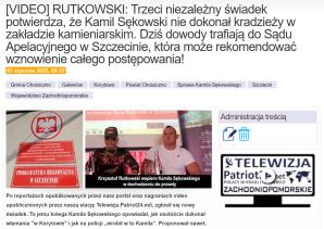 [VIDEO] RUTKOWSKI: Do więzienia nie wraca Kamil Sękowski. Decyzja Wydziału Penitencjarnego Sądu Okręgowego w Szczecinie uchylona!