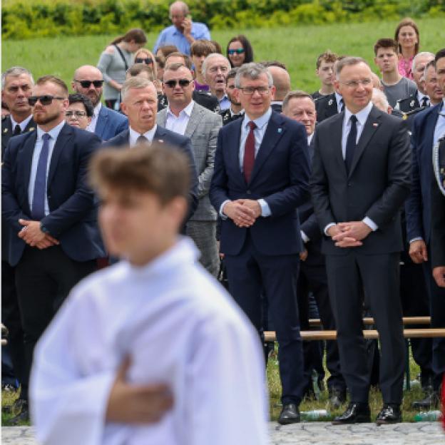 [VIDEO]Prezydent RP Andrzej Duda wziął udział w obchodach 150. rocznicy powstania Ochotniczej Straży Pożarnej w Starym Sączu