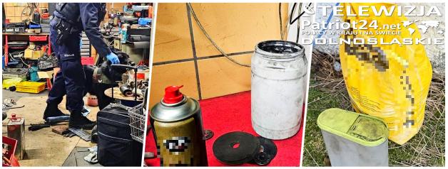 [VIDEO] Świdniccy policjanci zatrzymali 2 osoby związane z wytwarzaniem i posługiwaniem się materiałami wybuchowymi