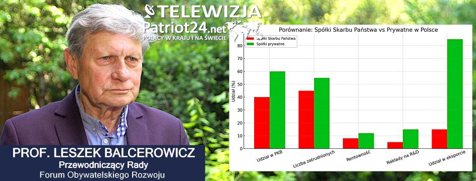 [VIDEO] Prof. L. Balcerowicz: Polska obok Turcji ma największy udział własności państwowej. Potrzebujemy odpolitycznienia gospodarki